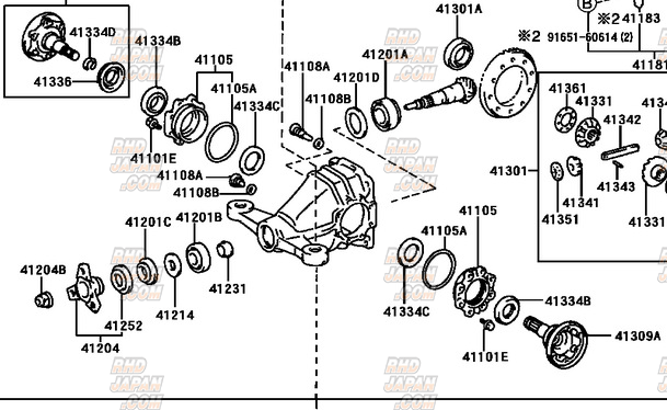 Toyota OEM Rear Differential Side Gear Shaft Sub Assy - UZZ3 JZZ3